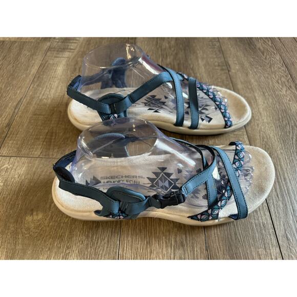 Skechers Regae Slim Navy‎ Blue Strappy Sandals Size 11 - Picture 3 of 8